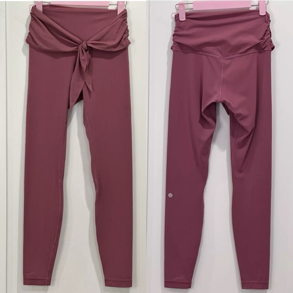 Lululemon Align Pant Leggings 28" Wrap Waist High Waisted Moss Rose Pink - Picture 4 of 6